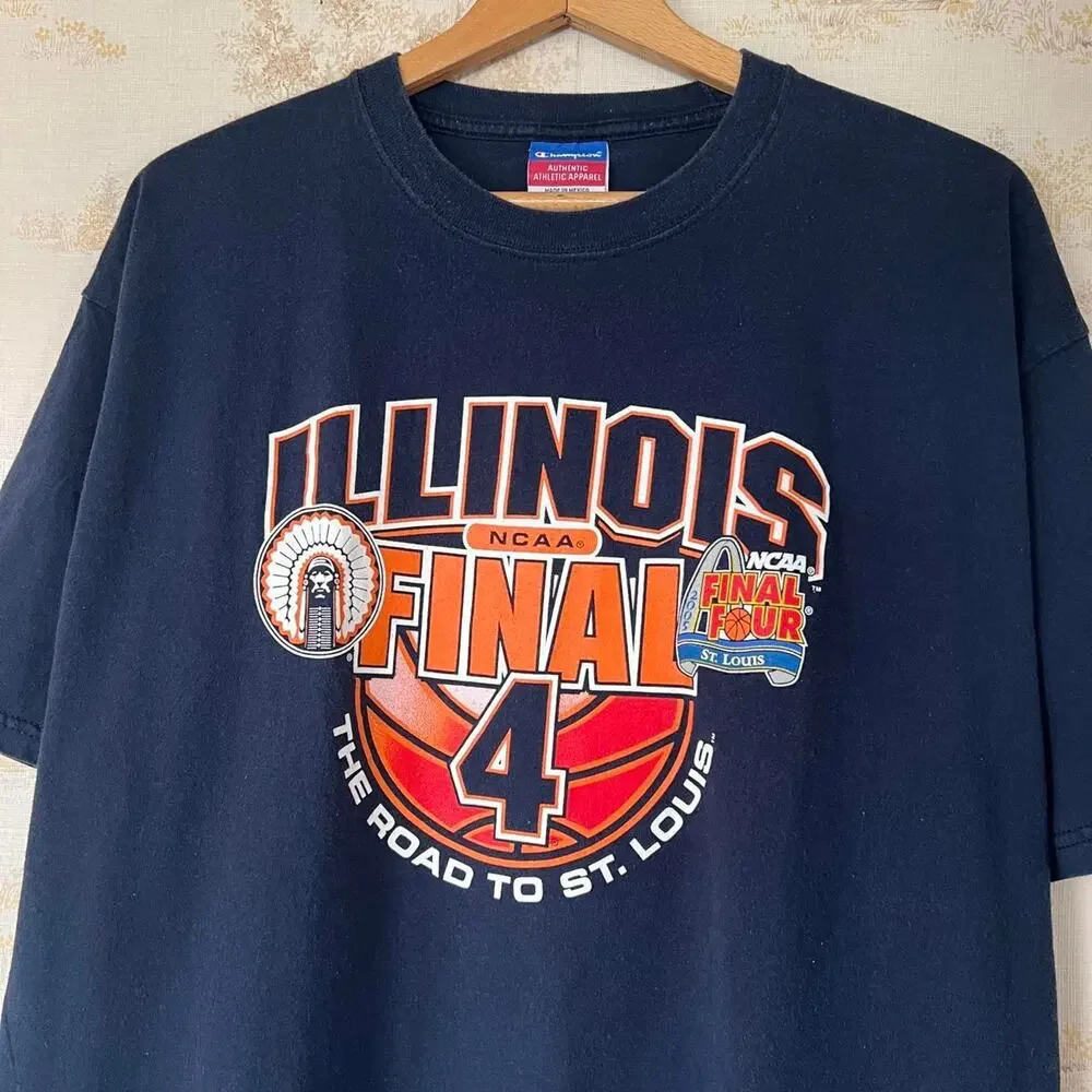 Vintage Y2K University of Illinois Final Four Champion T-Shirt | Size XL - Picture 2 of 8
